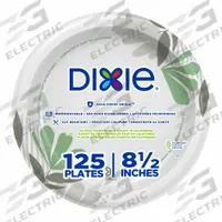 DIXIE Disposable Paper Plate: Multi, Medium-Wt, 8 1/2 in Disposable Plate Size, 1,000 PK (MPN UX9PATH). Key specifications — attr553080: Round; attr553063: Soak-Proof Shield; attr553071: Paper; attr553072: Yes; attr553076: Pathways; attr553078: Luncheon Plate; attr553062: DIXIE.