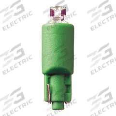 APPROVED VENDOR Compact LED Bulb: LED, Plastic Wedge (W2.1x4.9d), (T) Tubular, T1-3/4, 12.8V DC (MPN LM0512WB). Key specifications — Brand: APPROVED VENDOR; Voltage: 12.8V DC; Bulb Shape: T1-3/4; Light Color: Green; Trade Number: 18,37,70,73,74.