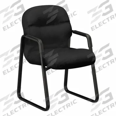 HON Armchair: Black, Black, 2 Casters/Glides, Memory Foam, 23 1/4 in Overall Wd - Guest & Side Chairs