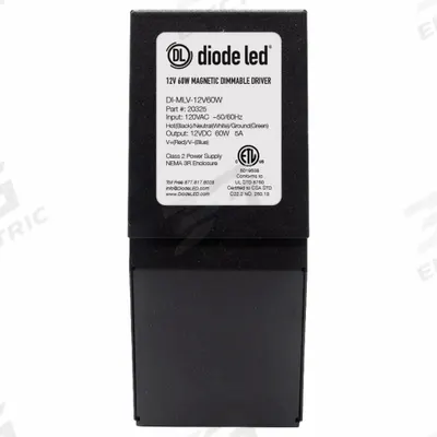 LED Driver: 300 W Power Output, 120V AC, 24V DC, 9 13/16 in Lg, Damp Location Rated - Tape & Linear Light Power Supplies