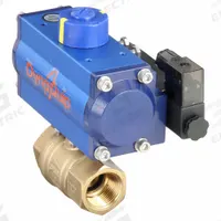 DYNAQUIP CONTROLS Pneumatically Actuated Two-Way Ball Valve: 1 in Size, Brass, FNPT x FNPT (MPN PHH25ATDA052A). Key specifications — Brand: DYNAQUIP CONTROLS; Pilot Solenoid Voltage: 115V AC.