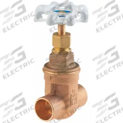 MILWAUKEE VALVE Gate Valve: 1/2 in, Bronze, Non-Rising, Sweat x Sweat, 300 psi CWP, Wheel (MPN UP115-1/2). Key specifications — Wedge Material: Bronze; Brand: MILWAUKEE VALVE; Bonnet Material: Bronze.