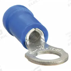 STA-KON Ring Terminal: Blue, Vinyl Insulation, #6 Stud Size, 18 AWG to 14 AWG Wire Sizes, 600 V (MPN 14RB-6). Key specifications — attr1308027: STA-KON; attr1356587: Serrated.
