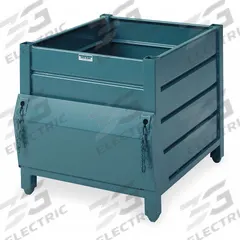 STEEL KING Bulk Container: 36.4 cu ft, 32 in x 40 in x 30 1/2 in, Lid Not Included, 4-Way Entry (MPN HDWT3240VG). Key specifications — Brand: STEEL KING; Stackable: Stacking Capable; Shape: Rectangular; Runner Location: None; Fork Entry: 4-Way Entry; Container Wall Type: Solid; Mobility: Stationary; Collapsible: Rigid.
