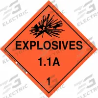 BRADY DOT Container Placard: Explosives 1.1 A 1, 10 3/4 in x 10 3/4 in, 10 3/4 in Label Ht, Placard (MPN 63300). Key specifications — Brand: BRADY; Message: Explosives 1.1 A 1.