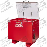 GRAYMILLS Solvent Parts Washer: For Solvent-Based Solution Base Type, Manual, Steel, 120V AC, Corded (MPN COM804-A). Key specifications — Voltage: 120V AC; Brand: GRAYMILLS; Series: Clean-O-Matic™; Includes: Work Shelf, Filter; Standards: cETLus Certified; Cleaning Method: Manual; Tank Material: Steel; For Solution Base Type: Solvent-Based.