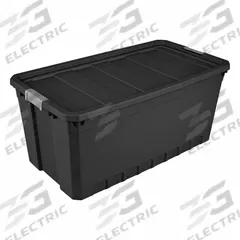 STERILITE Storage Tote: 50 gal, 39 3/4 in x 21 1/2 in x 17 7/8 in, Black Body, More than 20 gal (MPN 14899003). Key specifications — Material: Plastic; Body Color: Black; Brand: STERILITE.