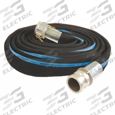 CONTINENTAL Water Suction and Discharge Hose: 1 1/2 in Hose Inside Dia., 125 psi, Black - EPDM Water Suction & Discharge Hose Assemblies with Spiral-Plied Synthetic Fabric Reinforcement