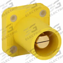 Single Pole Receptacle: Yellow, Straight Taper Nose Mating, Threaded Stud Termination, 400 A (MPN HBLMRSY). Key specifications — Series: 16; Receptacle Gender: Male; Brand: HUBBELL.