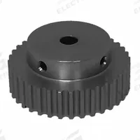 DAYTON Timing Pulley: Modified Curvilinear, Fixed, For GT Timing Belt Section, For 9 mm Belt Wd (MPN 44-5P09-6A6). Key specifications — Brand: DAYTON; Finish: Clear Anodized; For Belt Series: Powerhouse®.