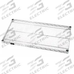 QUANTUM Wire Shelf: 24 in x 12 in, 1 Shelves, Quick-Adjust, 600 lb Load Capacity, Dry, Silver, Steel (MPN 1224C). Key specifications — Recommended Environment: Dry; Material: Steel; Brand: QUANTUM; Color: Silver; Finish: Chrome.