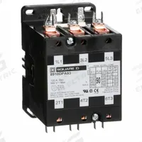 SQUARE D Definite Purpose Magnetic Contactor: 3 Poles, 208-240V AC, 90 A, Non-Reversing (MPN 8910DPA93V09). Key specifications — Brand: SQUARE D; Coil Voltage: 220/208-240V AC; Contactor Style: HVACR Definite Purpose Contactor; Terminal Connection Type: Quick-Disconnect Terminals; Maximum Voltage Rating: 600V AC; Series: 8910 Series Type DPA; Phase: Three; Main Pole Contact Form: 3NO.