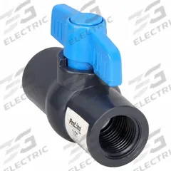 APPROVED VENDOR Manual Two-Way Ball Valve: 1/2 in, PVC, Straight, FIP x FIP, Full Port Ball Port (MPN 107-133-NPG). Key specifications — Brand: APPROVED VENDOR; Handle: Tee.