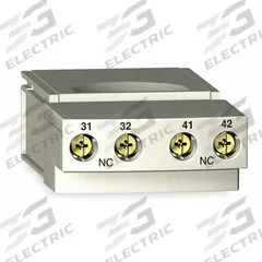 SCHNEIDER Auxiliary Contact: 2NC, 5 A Max Current (AC), Front Mount, Front-Mounted (MPN LUFN02). Key specifications — Brand: SCHNEIDER; Compatible with Series: TeSys.