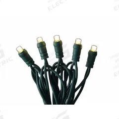 LED Holiday String Lights: Bottom Button Shape, 23 11/16 ft Lg, Warm White, 70 LEDs, 5.2 W, 120 V AC (MPN 60RG15). Key specifications — Brand: APPROVED VENDOR; Light Color: Warm White.