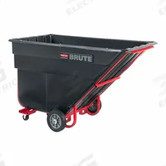 RUBBERMAID COMMERCIAL PRODUCTS Tilt Truck: 40.5 cu ft, 1,200 lb, 80 1/2 in L x 43 in W x 49 1/2 in H (MPN FG102500BLA). Key specifications — Color: Black; Brand: RUBBERMAID COMMERCIAL PRODUCTS; Caster/Wheel Configuration: (2) Swivel.