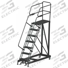 BALLYMORE Mobile Work Platform: 5.8 ft Platform Ht - Max, 24 in x 36 in, Steel, 800 lb Load Capacity (MPN SEP7-2436). Key specifications — Folding: Not Foldable; Mobility: Rolling; Brand: BALLYMORE; Color: Gray; Height Adjustability: Fixed Height; Includes Handrails: Handrails Included; Locking Mechanism: Foot-Activated Step Lock; Handrails: Includes Handrails.