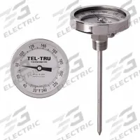 TEL-TRU Dial Thermometer: 150°F to 750°F, +/- 1% Accuracy, 15 in Stem Lg, Fahrenheit (MPN GT300R-1565). Key specifications — Temperature Units: Fahrenheit; Accuracy: +/- 1%; Brand: TEL-TRU.