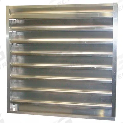 Dayton 24"H 48"W Drnbl Extrd Alu Combo Dmpr: Hat Channel, 23 1/2 in H, 35 1/2 in W - Combination Dampers & Louvers with Drainable Blades