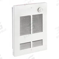 DAYTON Recessed Electric Wall-Mount Heater: 1500 W/2000 W, 208/240V AC, Single Phase, White (MPN 5ZK70). Key specifications — Grille Color: White; Programming Capability: Non-Programmable; Wattage Output: 1500 W/2000 W; Voltage, Phase: 208/240V AC, 1-phase; Rough-In Dimensions - H x W x D: 12-5/8 in x 9-3/16 in x 2-1/2 in; Nominal Voltage - HVAC: 208V AC; Brand: DAYTON; Phase: Single.