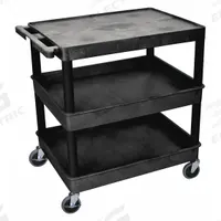 APPROVED VENDOR Utility Cart: 400 lb, 3 Shelves, 32 in L x 24 in W Self, Black, Flat (MPN TC211-B). Key specifications — Shelf Color: Black; Brand: APPROVED VENDOR; Caster/Wheel Configuration: (2) Swivel.