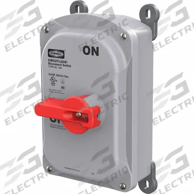 HUBBELL WIRING DEVICE-KELLEMS Disconnect Switch: Non-Fusible, 30 A, Single or Three Phase - Non-Fusible Disconnect Switches
