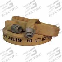 JAFLINE HD Fire Hose: Double Jacket, 3 in Hose Inside Dia, 100 ft Hose Lg, Tan (MPN HD300T100-NH250). Key specifications — attr660609: NST x NH; attr660602: Rocker; attr660607: Aluminum.