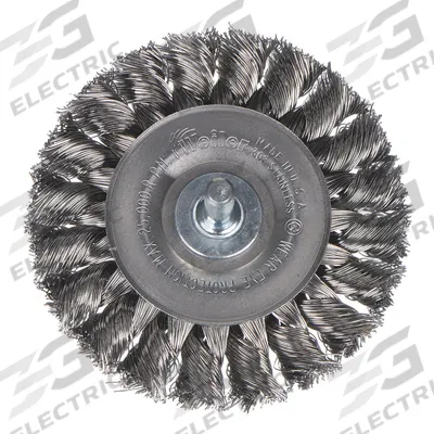 WEILER Wire Wheel Brush: Twisted Stainless Steel, 3 1/4" Dia x 3/8" Wd, 1/4" Shank - Heavy-Cleaning Brushes for Contoured Stainless Steel Surfaces