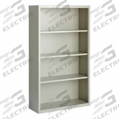 HIRSH Bookcase: Gray, Steel, 60 in Overall Ht, 34 1/2 in Overall Wd, 13 in Overall Dp - Stationary Bookcases