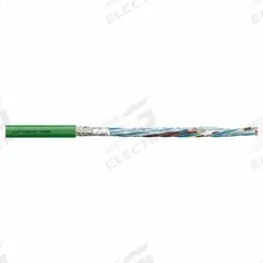 CHAINFLEX Measuring System Cable: (2) Pr 26 AWG (0.15)/(2) 22 AWG (0.38), Green, PVC Jacket (MPN CF884-028). Key specifications — Conductor Grouping: (2) Pair 26 AWG/(2) 22 AWG; Includes Ground: No; Overall Length: Order by the Foot; Minimum Bend Radius Factor - Fixed: 8 x OD; Minimum Bend Radius Factor - Flexible: 12 x OD; Brand: CHAINFLEX.