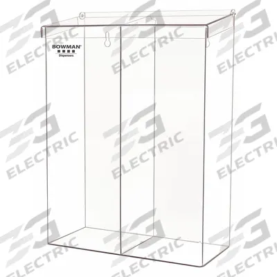 BOWMAN DISPENSERS Protection Dispenser: Wall, 12 5/8 in x 5 3/4 in x 17 in, PETG - Hinged Top Dispensers for Bulk Protective Clothing