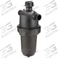 AMIAD Inline Strainer: Polyamide/Glass Fiber, 2 in, NPT, 150 psi Max. Op Pressure, 24 7/8 in Ht (MPN 010006-000021). Key specifications — Bowl Color: Black; Material: Polyamide/Glass Fiber; Brand: AMIAD; Color: Black.