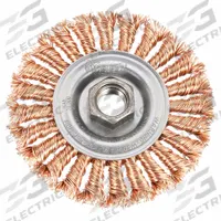 WEILER Wire Wheel Brush: Twisted Bronze, 4" Dia x 1/2" Wd, 5/8"-11 Arbor, 0.02" Fill (MPN 93808). Key specifications — Brand: WEILER.