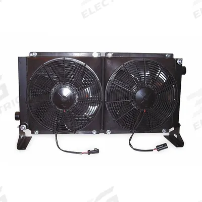 COOL-LINE Forced Air Oil Cooler: 60 hp Heat Removed, 50 gpm Max. Flow, 377 psi Max. Pressure - DC Motor Driven Forced Air Oil Coolers