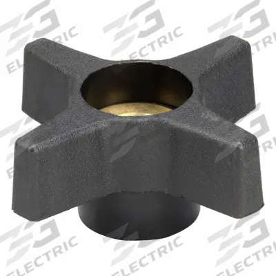 INNOVATIVE COMPONENTS Hand Knob: 4 Point, Plastic w/ Brass Thread, 1/2"-13 Thread - Quick-Release 4-Arm Knobs