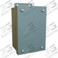 HAMMOND Electrical Enclosure: Steel, 6 in x 4 in x 3 in, NEMA 12/13, w/Panel, Solid Cover, Screw On (MPN 1414SCC). Key specifications — Brand: HAMMOND; Closure Method: Screws; Knockouts: Not Included.