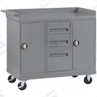 TENNSCO Mobile Cabinet Workbench: 48 in x 25 in, Steel, 1,000 lb Overall Load Capacity, Gray, Steel (MPN MB-6-2545). Key specifications — Assembly: Partially Assembled; Brand: TENNSCO.