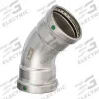 VIEGA PROPRESS Crimp Elbow Fitting: 3 in CTS x 3 in CTS Size, 45° Elbow, Press-fit x Press-fit, EPDM (MPN 80480). Key specifications — Brand: VIEGA PROPRESS.
