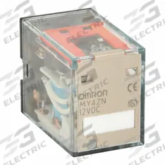 OMRON General Purpose Relays: Socket Mounted, 12V DC, 4PDT, 14 Pins/Terminals, G Socket (MPN MY4ZN DC12 (S)). Key specifications — Brand: OMRON; Base Type: Square; Contact Rating (AC): 0.80 A @ 250V; Mounting Style: Plug-In; Electrical Connection: Plug-In; Manufacturer Part Number: MY4ZN DC12 (S); Series: MY Series.