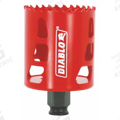 DIABLO Hole Saw: 2 3/8 in Saw Dia., 4 Teeth per Inch, 2 3/8 in Max. Cutting Dp - Multi-Material-Cutting Hole Saws without Arbor