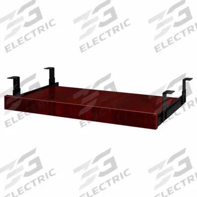 BOSS Keyboard Tray: Wood, Mahogany, 1 1/4 in Overall Ht, 14 1/2 in Overall Wd - Keyboard Drawers & Trays