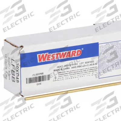 WESTWARD Brazing Alloy: Low-Fuming Bronze, 0%, RBCuZn-C, 5/32 in x 36 in - Low-Fuming Bronze Brazing Alloys