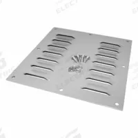 HAMMOND Louvered Vent Plate: 14 ga. Steel, 7.87 in Overall Ht, 7.5 in Overall Wd, Powder Coated (MPN 1481L66). Key specifications — Brand: HAMMOND; Manufacturer Part Number: 1481L66.