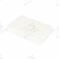 CAPLUGS 96-Well Flat Microplates: Non-Sterile, 96 Wells, 0.37 mL, 85 mm Dia, Square, Polystyrene (MPN 2908027W1FE1). Key specifications — Brand: CAPLUGS; Body Color: White; RNase/DNase Free: No; Well Shape: Square; Material: Polystyrene.