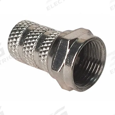 VITEK Twist Connector: Female, Connector, Silver, Twist-On, RG-59, 1 GHz Max Freq - F-Type Coaxial Connectors