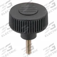 Hand Knob: Knurled, Plastic w/ SS Thread, M6 Thread, 20 mm Thread Lg, 40 mm Dia, Gray (MPN K0261.5106X20). Key specifications — Brand: KIPP; Color: Gray.