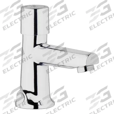 CHICAGO FAUCETS Straight Spout Bathroom Faucet: 3501, Single-Post, Cast Brass - Single-Post Push-Button Metering Bathroom Faucets