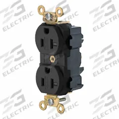 LEVITON Plugs and Receptacles: Duplex, 5-20, Black, 125V AC, 20 A, 2 Pole / 3 Wire (MPN M5362-SE)
