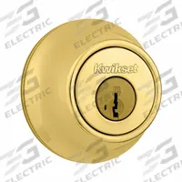 KWIKSET Single Cylinder Deadbolt: Cylindrical, 1 3/4 in Door Thick - Max, Brass (MPN 665-3-SMT-RCAL-RCS/5303). Key specifications — ADA Compliant: No; Brand: KWIKSET; Finish: Bright Brass, Clear Coated; Keyway Type: Kwikset KW1; Includes Core: Core Included.