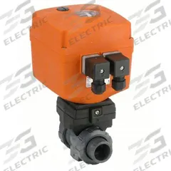 GF PIPING SYSTEMS Electrically Actuated Two-Way Ball Valve: 2 in, PVC, 100 to 230V AC, Straight (MPN 199107208). Key specifications — Actuator Features: Manual Override; Brand: GF PIPING SYSTEMS.